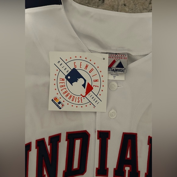 Majestic Authentic Cleveland Indians Kenny Lofton Throwback Jersey Men’s Sz: M - Picture 4 of 8